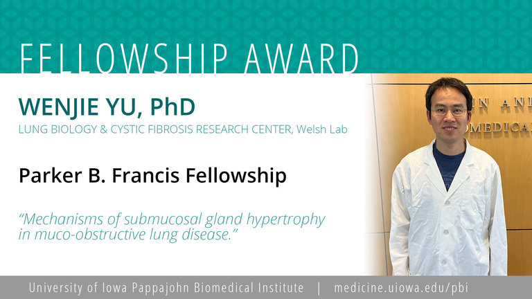 Wenji Yu wins Parker B. Francis Award